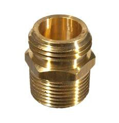 Brass Male Garden Hose Thread with 3/4" MPT & 1/2" FPT