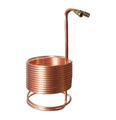 Wort Chiller for Heavy Duty Kettles 50' x 1/2" Copper with Brass Fittings